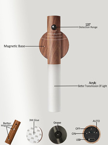 Lumière murale intelligente LED moderne rechargeable pour <span class=keywords><strong>la</strong></span> maison, <span class=keywords><strong>d</strong></span>étecteur de mouvement, lumières magnétiques pour escaliers, <span class=keywords><strong>torche</strong></span> murale LED pour <span class=keywords><strong>chambre</strong></span> à coucher - Product Image 6