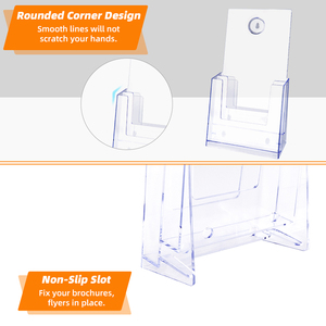 Porte-brochures en plastique acrylique, porte-brochures en acrylique Porte-cartes transparent, porte-cartes, magazines - Product Image 4