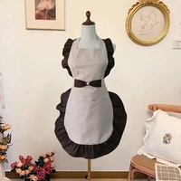 OEM Küchenschürze mit Eigenem Logo, Kochschürze für Frauen und Mädchen, Backschürze mit Taschen, Niedliche Baumwollschürze