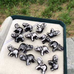Wholesale Carved Crystal <b>Elephant</b> Figurines Feng Shui Collectible Craft UV Printed Round Carving Art <b>Decor</b> - Product Image 2