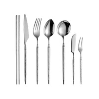 Couverts Jianyi en acier inoxydable 304, couteau, fourchette et cuillère à motif fileté rotatif, pour steak à la française, style occidental, pour la restauration hôtelière