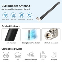 Antenne omnidirectionnelle en caoutchouc 2,4 GHz 5dBi à longue portée, angle droit, connecteur SMA mâle, pour passerelles IoT LoRa