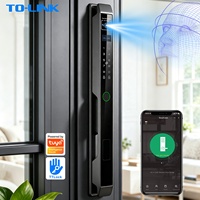 Serrure de porte coulissante en aluminium numérique intelligente Tuya, étanche, avec reconnaissance faciale 3D, empreinte digitale et verrouillage électrique TTlock de qualité