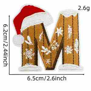 Nouvelles broderies thermocollantes de Noël, 26 lettres anglaises, patchs pour vêtements, sacs, chapeaux, décoration - Product Image 4