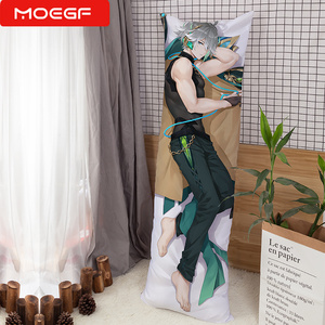 Taie d'oreiller de luxe imprimée par sublimation <span class=keywords><strong>Genshin</strong></span> <span class=keywords><strong>Impact</strong></span> 50x150cm Décoration anime personnalisée - Hu Tao Raiden Shogun Tricot 2 voies Maison Hôtel - Product Image 1