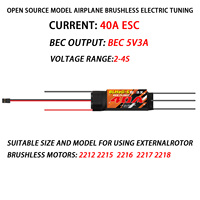 Contrôleur de vitesse en métal RCXAZ BLHeli S DC Motor ESC 15A-200A pour avions RC à aile fixe, multirotors, drones FPV