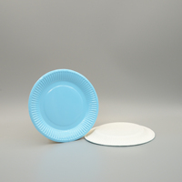 Assiettes jetables bleu lac, écologiques, biodégradables, vente en gros