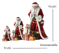 Statue d'art en résine de père noël de grande taille, décor de vacances, cadeau de Noël en fibre de verre à vendre