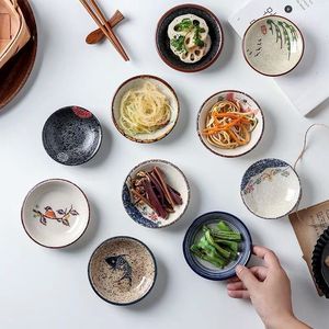 Plat à sauce en céramique japonaise vintage, fait main, pour sauce soja, snacks et trempettes <span class=keywords><strong>de</strong></span> sushi, <span class=keywords><strong>vaisselle</strong></span> <span class=keywords><strong>de</strong></span> <span class=keywords><strong>table</strong></span> - Product Image 3