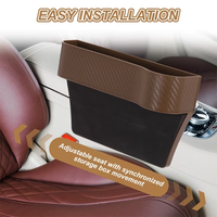 Ensemble de remplissage d'espace de siège de voiture, boîte de rangement à texture fibre de carbone, poche latérale de console multi-compartiments pour téléphone, clés, portefeuille, universel