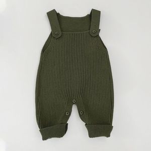 Frühling und Herbst Baby kleidung Kleinkind Jungen Mädchen Gestrickte Overalls Einfarbige Baby Stram pler - Product Image 4