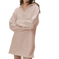Robe d'hiver en gros grande taille pour femmes, vêtements élégants et décontractés à capuche, manches longues avec poches, nouvelle collection