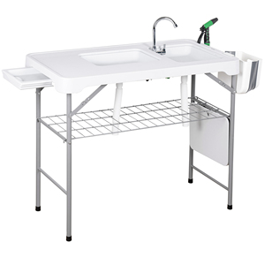 <span class=keywords><strong>Mesa</strong></span> <span class=keywords><strong>Plegable</strong></span> para Limpieza y Fileteado de Pescado para Acampar al Aire Libre, con Grifo y Manguera de Drenaje - Product Image 1