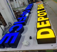 Enseigne lumineuse 3D à lettres LED numériques, lettres rétroéclairées avant et arrière, lettres en acrylique 3D éclairées, enseigne en lettres à canal LED