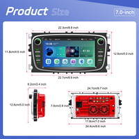 Lecteur MP5 pour voiture Podofo 7 pouces, autoradio, CarPlay/Android Auto sans fil, FM/AM/RDS pour Ford Focus/S-Max/Mondeo/C-Max, vente en gros OEM/ODM