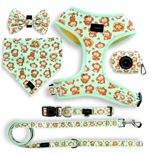 Paquete de 6 piezas personalizable de Monkey Bananas Dog con arnés, correa, <span class=keywords><strong>collar</strong></span>, pañuelo y soporte para bolsa de caca | <span class=keywords><strong>OEM</strong></span>/ODM Bienvenido - Product Image 1