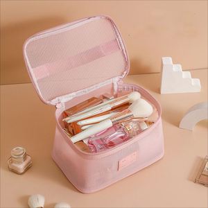 Portable Water-resistant Cosmetic Case, Puffy Padded Make up Organizer Pouch, Open Flat Toiletry <b>Bag</b> - Product Image 6