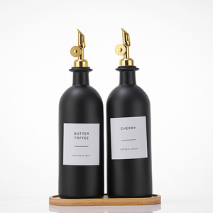 Bottiglia Dispenser per Olio d'Oliva Personalizzata <span class=keywords><strong>all</strong></span>'Ingrosso 200ml 500ml 1000ml con Beccuccio Dosatore Pesante in Vetro - Product Image 1