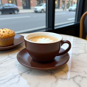 Tasses à café en porcelaine modernes de 10,2 oz pour restaurants et cafés, vente en gros, personnalisables <span class=keywords><strong>avec</strong></span> logo, ensemble <span class=keywords><strong>tasse</strong></span> et <span class=keywords><strong>soucoupe</strong></span> pour latte, cappuccino et <span class=keywords><strong>expresso</strong></span> - Product Image 1