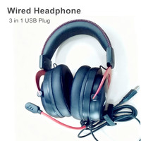 Gaming-Kopfhörer mit RGB Over-Ear Kabelgebundenes Headset mit ENC Geräuschunterdrückung Abnehmbarem Mikrofon Aluminium-Kopfbügel Verstellbar