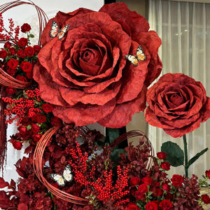 Giant <strong>Crepe</strong> <strong>Paper</strong> Rose Decorative Flower Art Ornament for Wedding Banquet Window Display Commercial Space Layout Party <strong>Backdrop</strong> - Product Image 1