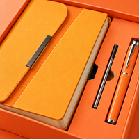 Ensemble Cadeau d'Entreprise de Luxe en PU avec Stylo à Rabat Diagonal et Barre Métallique, Logo Personnalisé, Vente en Gros Directe Usine
