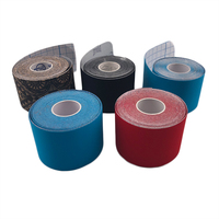 Bande de kinésiologie extensible quadridirectionnelle 5cm*5m en nylon, noir, rouge, bleu, avec colle hypoallergénique, bande élastique pour kinésiologie