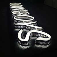 Enseigne LED personnalisée à lettres découpées, de haute qualité, pour décoration extérieure de devanture de magasin, en acier inoxydable