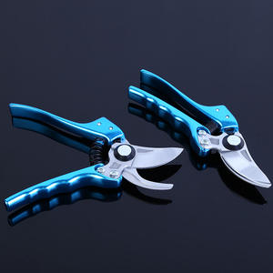 Tijeras de podar dobles para pino, hoja de acero inoxidable, mango metálico azul, herramienta manual de jardín, tamaño de apertura de 50 mm, origen Taiwán - Product Image 1