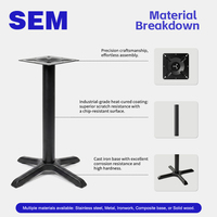 Pied de table en fonte noire de style industriel rétro SEM pour restaurants, hôtels, bars, tables à manger, tables basses, pieds de meubles