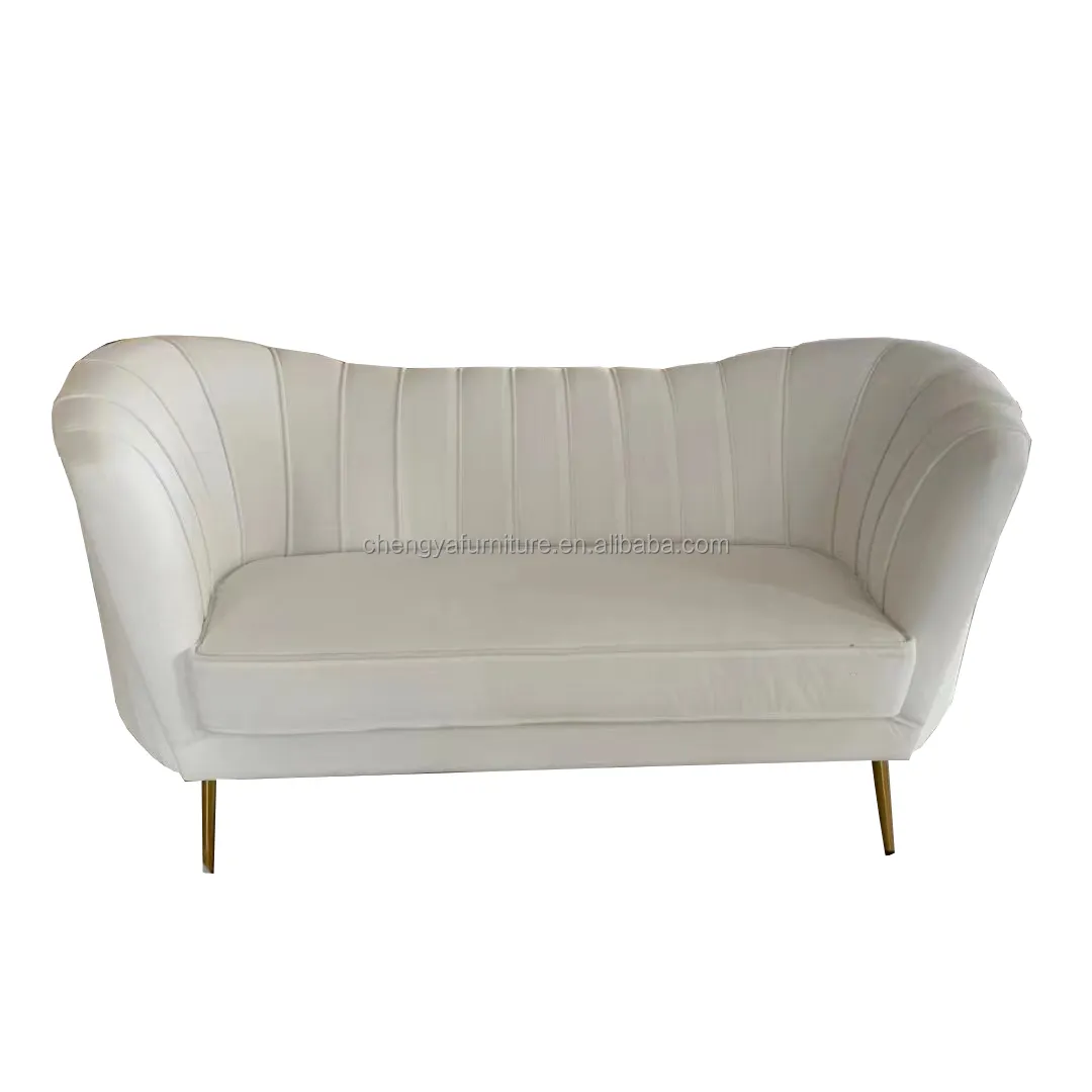Direkter Hersteller Freizeit Lounge Möbel Luxus Gold Edelstahl Hochzeits sofa