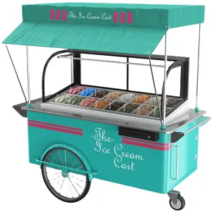 自制商用推车冰淇淋店冰淇淋机出售