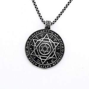 yunnique <b>Titanium</b> Steel Geometric Pendant Necklace Unisex Fashion Jewelry Retro Magic Design - Product Image 1