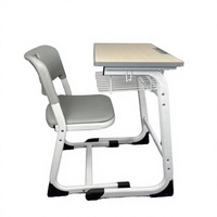 Ensemble de bureau et chaise d'école en bois réglable moderne avec un design écologique et durable pour les meubles de classe primaire