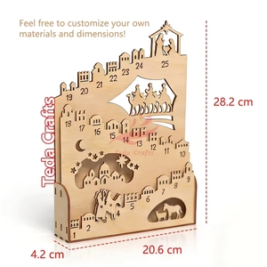 Boîte lumineuse <span class=keywords><strong>de</strong></span> compte à rebours <span class=keywords><strong>de</strong></span> Noë<span class=keywords><strong>l</strong></span>, décoration <span class=keywords><strong>de</strong></span> la Sainte Nuit, <span class=keywords><strong>calendrier</strong></span> <span class=keywords><strong>de</strong></span> <span class=keywords><strong>l</strong></span>'<span class=keywords><strong>avent</strong></span> en bois découpé au laser à faire soi-même - Product Image 2