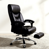 Fauteuil de bureau exécutif moderne en cuir PU, avec cadre en aluminium, style canapé de direction, assise confortable, hauteur réglable