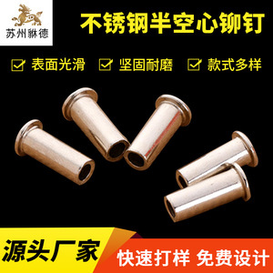 304 Stainless Steel Semi Hollow Rivets 2.5 3 4 5 Mm Flat Head Non Standard Customization General Use - Product Image 2