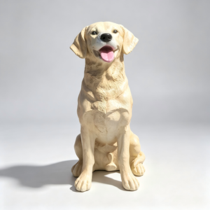 Sculpture de Golden Retriever grandeur nature en FRP, statue de <span class=keywords><strong>chien</strong></span> réaliste en fibre de verre, décoration de jardin extérieur, parc, figurine animale peinte à la main - Product Image 1