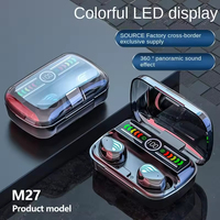 Casque audio intelligent TWS M27 BT V5.3 avec écran LED numérique, écran tactile, écouteurs sans fil, écouteurs bon marché, batterie externe portable
