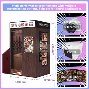 JIPAI Cabine <span class=keywords><strong>Photo</strong></span> <span class=keywords><strong>Instantanée</strong></span> Vintage en Bois Personnalisée avec Imprimante Intégrée et <span class=keywords><strong>Appareil</strong></span> <span class=keywords><strong>Photo</strong></span>, Capacité 15 Personnes pour Événements - Product Image 2