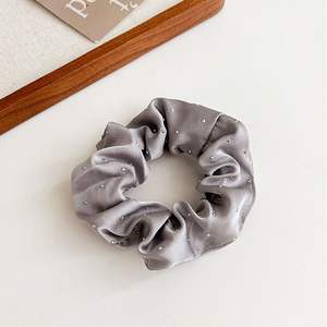 Coletero elástico de diamante de moda, de color liso, tipo scrunchie voluminoso, accesorios para el cabello para mujer - Product Image 4