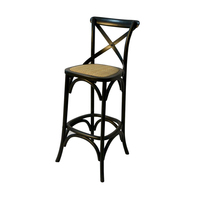 Tabouret haut chaise à dossier croisé en bois d'événement de mariage en bois courbé commercial thonet tabouret de bar