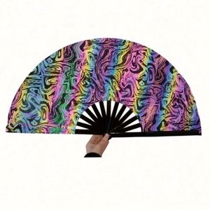 Nuevo Abanico de Bambú Iridiscente Láser Reflectante con Técnicas de Tallado para Festivales, Material Fantasía - Product Image 6