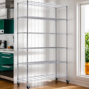 Étagère de rangement en fil métallique mobile à 5 niveaux, étagères chromées commerciales, organisateur de cuisine, garage, restaurant, étagère de rangement - Product Image 1