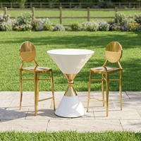Table haute ronde moderne en MDF pour usage commercial (café, hôtel) ou domestique, en blanc ou noir