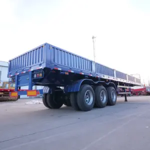 3 Axles 13m Fence Semi Tailer Transport Bags of Cocoa Animal Transport Railing Fence Semi Trailer Export Ghana