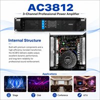 Amplificateur de puissance de classe H à 3 canaux 2x800W + 1200W, amplificateur audio professionnel pour DJ, enceintes PA, caisson de basses et sonorisation en direct