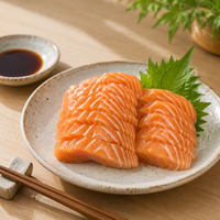 Filet de saumon norvégien surgelé, épaisseur uniforme, cuisson homogène, approvisionnement pour les chaînes de sushis, vente en gros, export en vrac