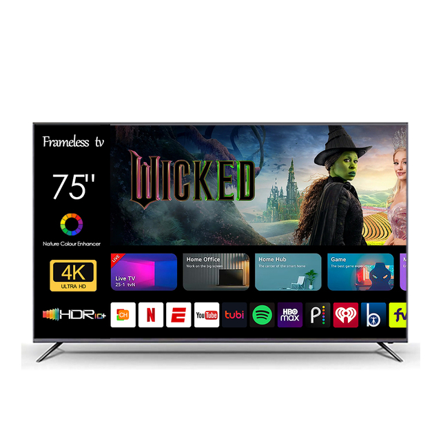 Frameless 75inch Smart TV Television Accept Custom 4K HDR Android WebOS TV Television Smart TV 75 85 90 95 100 Inch