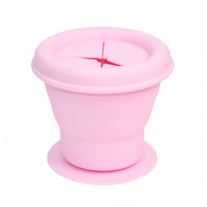 BPA Free No Spill Kids Silicone Foldable Snack <strong>Cup</strong> <strong>Collapsible</strong> Snack <strong>Cup</strong> with Suction - Product Image 2